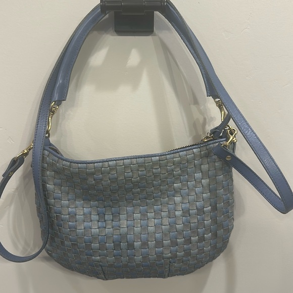 Clare V Handbags - Clare V light blue woven Petit Moyen bag
